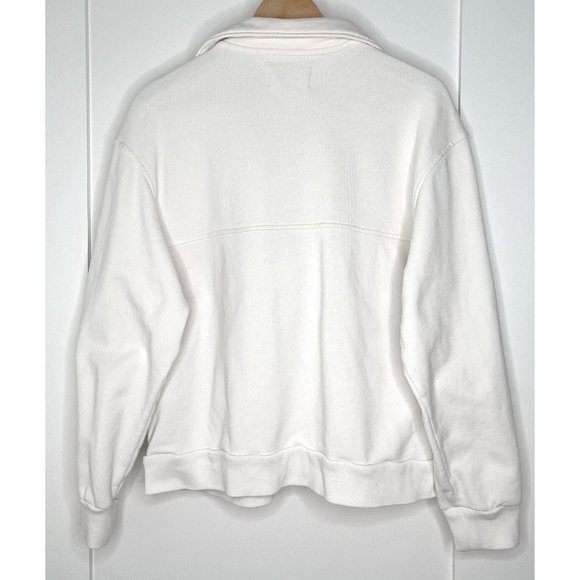 Everlane Half Zip Sweatshirt in Cream - Picture 5 of 9